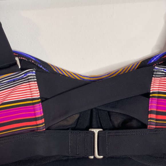 Athleta Capri Stripe Pura Bikini Top/Sports Bra Perfect Condition Size 32D/DD - Picture 4 of 10